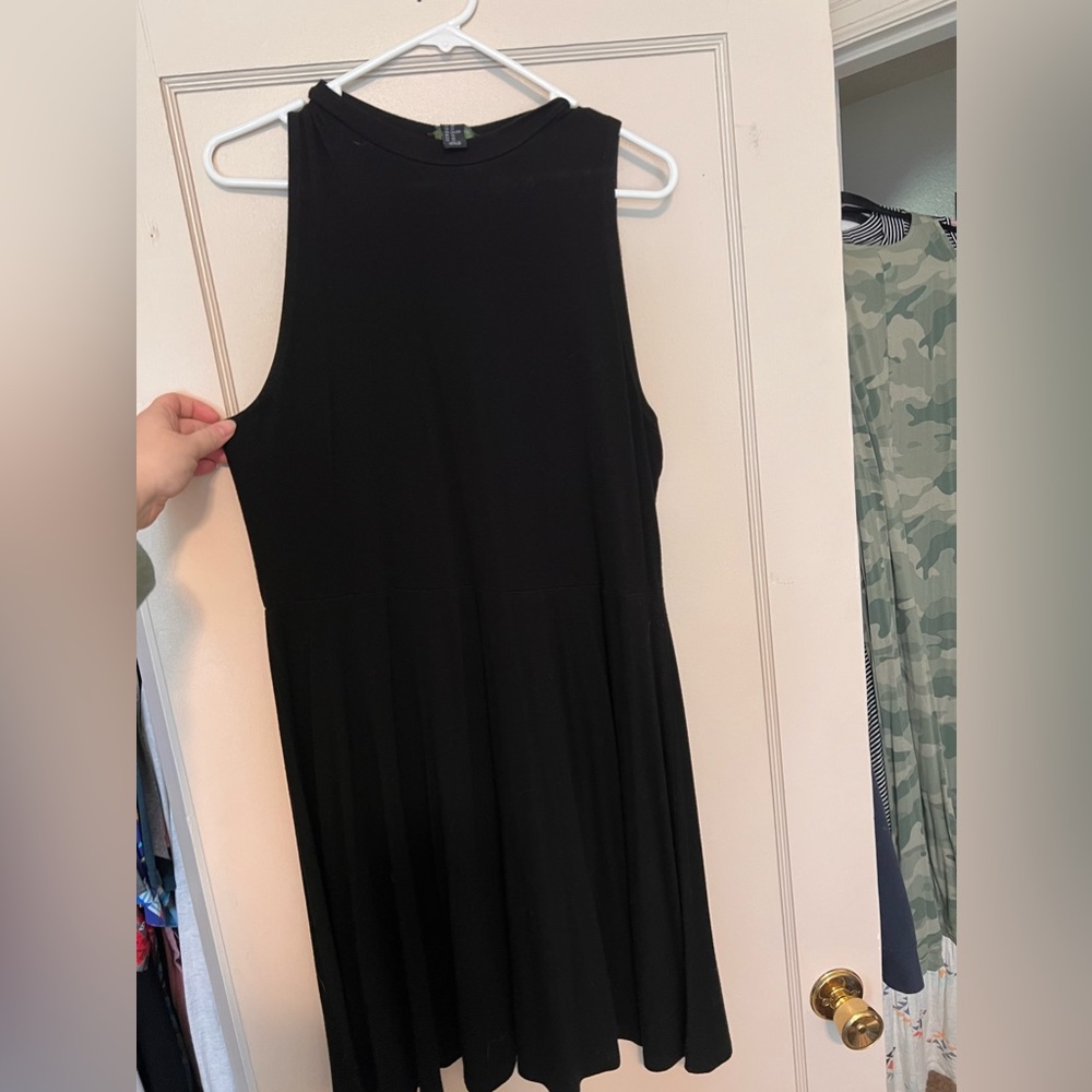 High Neckline Short black dress